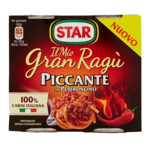 Sos do makaronu SUGO STAR GRAN RAGU PICCANTE con PEPERONCINO 180g x 2szt.