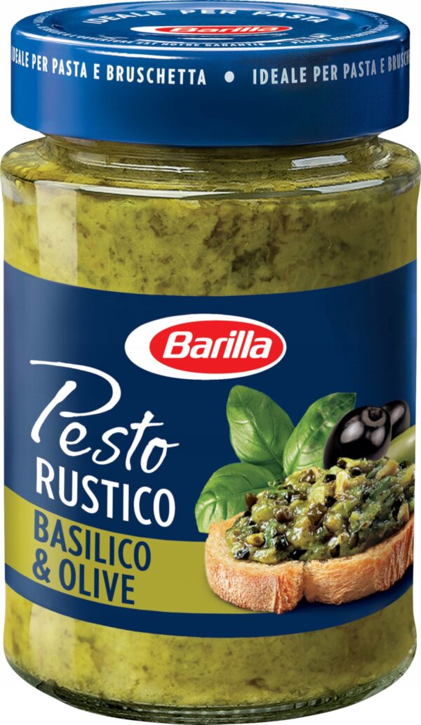 Barilla Pesto Rustico Bazylia i oliwki bruschetta